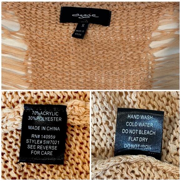 #T25 The Buckle Aggie Light Orange Destructed Tunic Sweater SZ S $69 - Picture 10 of 10